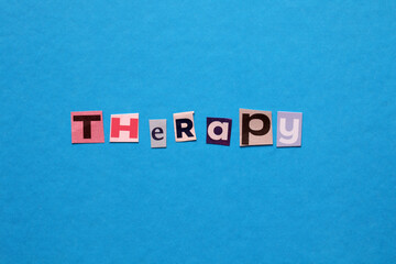 Therapy word representing psychotherapy treatment and counseling