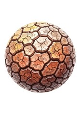 Cracked Earth Sphere Illustration - A detailed illustration of a sphere with a cracked, earth-like surface. Brown, orange, and beige tones depict a dry, arid texture