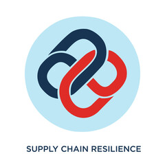 Supply Chain Resilience Icon in Circle  Vector Symbol for Logistics, Shipping, and Trade