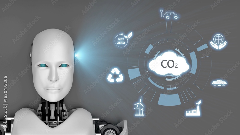 Poster ai supports net zero goals via virtual assistant insights, ai-based green strategies, and artificial