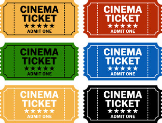 Cinema movie ticket admit one vector illustration graphic