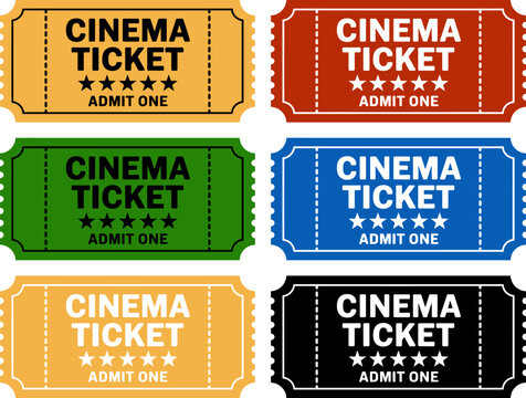 Cinema movie ticket admit one vector illustration graphic