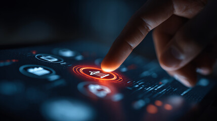 Regulation Compliance financial control internet technology concept on virtual screen. Reg Tech. Compliance rules. Law regulation policy. Hand touching digital interface. Vector illustration.