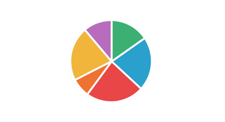 Vibrant Multi-Segmented Circle Chart Illustration for Data Visualization and Analysis Display