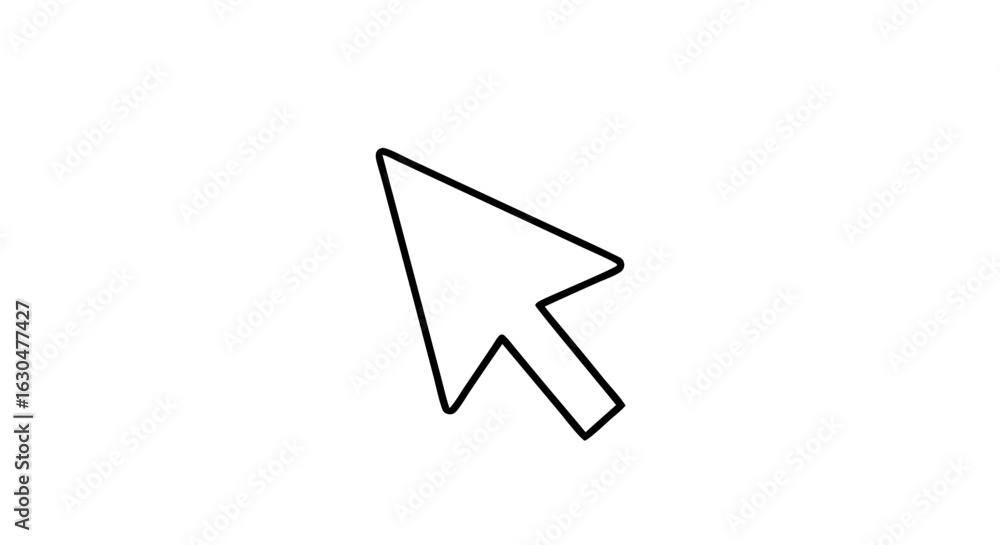 Aufkleber sleek cursor: a clean black and white illustration of a computer pointing device for digital interfa