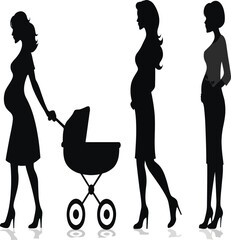 Pregnant Women and Motherhood Silhouettes