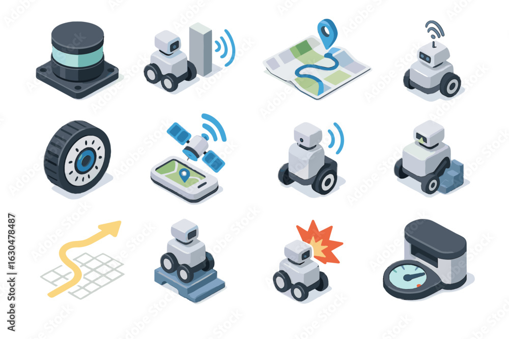 Poster docking detection system proximity stair icon wheel vector control robot butler module