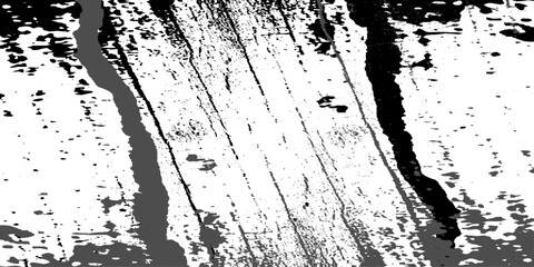 Grunge black and white pattern monochrome particles abstract texture. Background of cracks, scuffs, chips, stains, ink spots, lines. Dark design wood background surface. Gray printing element