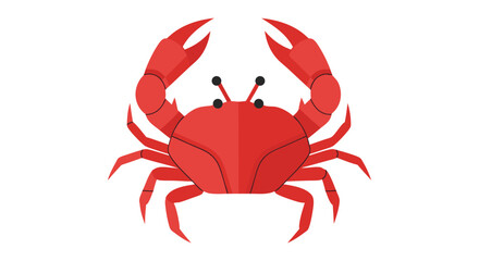 Minimalist Red Crab Illustration with Simple Design and Symmetrical Details for Creative Projects