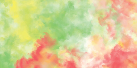 Abstract watercolor background featuring a vibrant blend of yellow green and pink hues creating a dreamy and artistic pattern for graphic designs.
