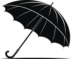  Black Open Umbrella Silhouette