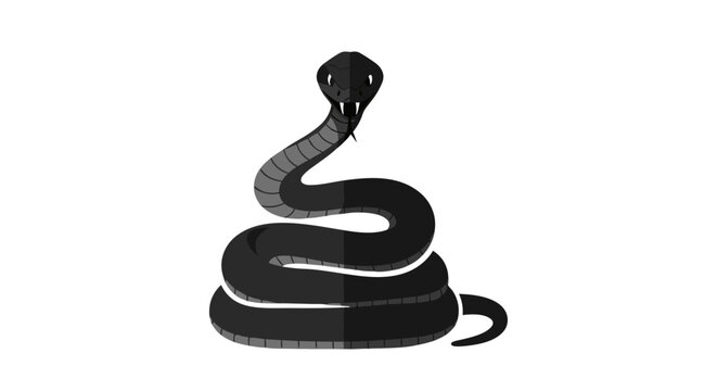 Stylized serpent illustration on stark backdrop evoking dangerous allure and symbolism of transformation and slyness