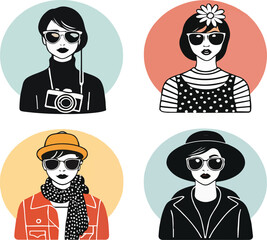 Stylish Women Portraits and Icons