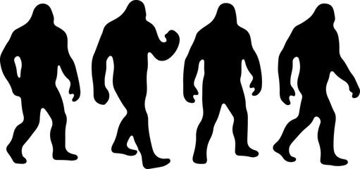 Bigfoot, Sasquatch , forest legend, humanoid,  walking vector bundle