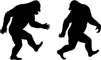 Bigfoot, Sasquatch , forest legend, humanoid,  walking vector bundle