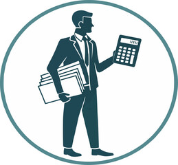 Accountant with Calculator Icon