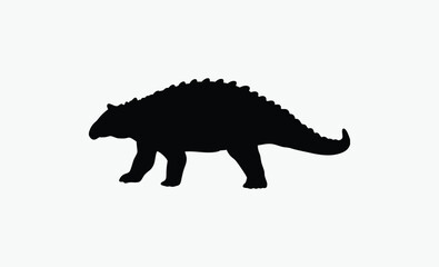 Ankylosaurs dinosaur silhouette,  spiked tail, prehistoric silhouette