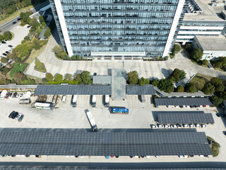 rooftop of parking lot  made with solar panel
