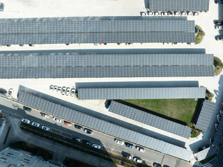 rooftop of parking lot  made with solar panel