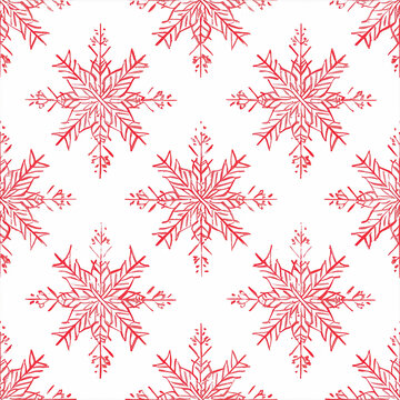 Intricate 8-Point Symmetrical Red Snowflake with Detailed Radial Geometry for Holiday Design Projects