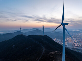 wind power station by port