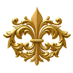 Gold Fleur-de-lis: Elegant Ornate Design Element