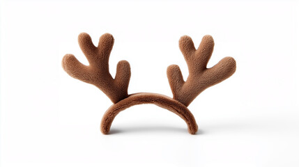 A soft brown reindeer antlers headband for a Christmas holiday celebration