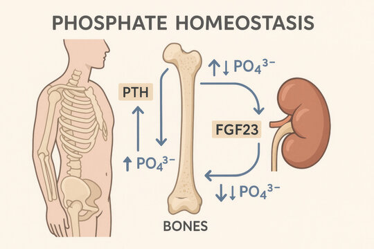 Phosphate Homeostasis Illustration: Bone, Kidney, and Regulation [Illustration]