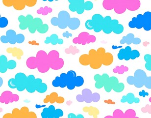 Colorful cloud pattern on white background