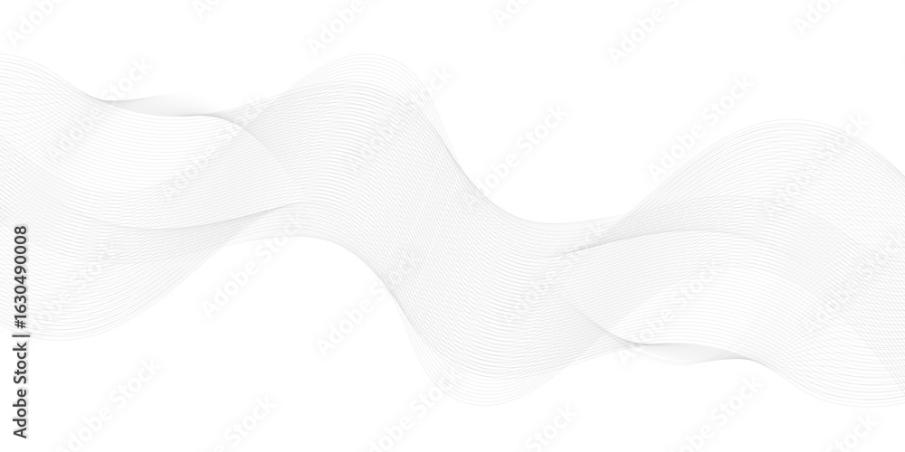 Poster abstract vector background with black wavy lines, abstract wavy technology curve lines on transparen