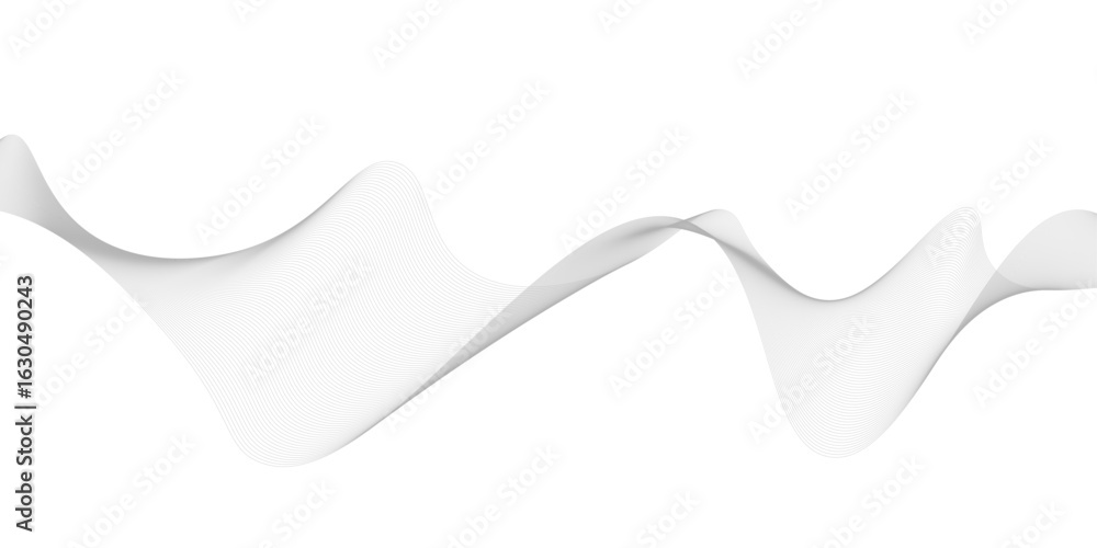 Aufkleber abstract vector background with black wavy lines, abstract wavy technology curve lines on transparen