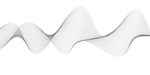 Abstract vector background with black wavy lines, Abstract wavy technology curve lines on transparent background isolated. 