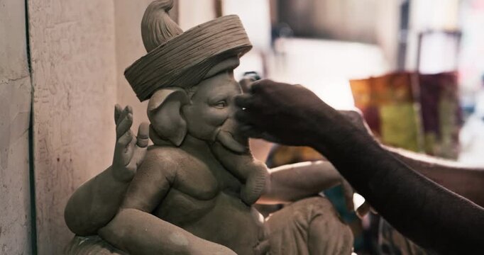 Crafting Lord Ganesha from Clay