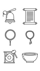 Collection of Religious and Spiritual Objects for Meditation and Rituals