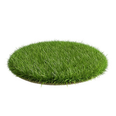 Green grass circle background isolated on transparent background