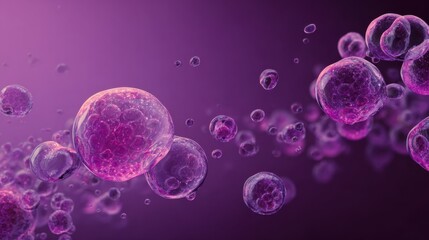 Naklejka premium purple spheres floating in space