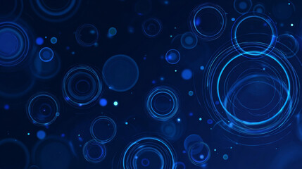 Abstract blue glowing geometric lines on dark blue background. Modern shiny blue circle lines pattern. Futuristic technology concept. Suit for cover, poster, banner, brochure, header, website