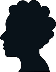 Woman side face vector in silhouette, beauty and fashion concept.

