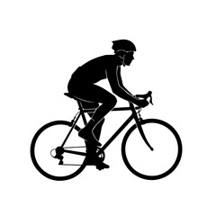 Obraz premium Cyclist Silhouette Vector – Bicycle Rider Illustration
