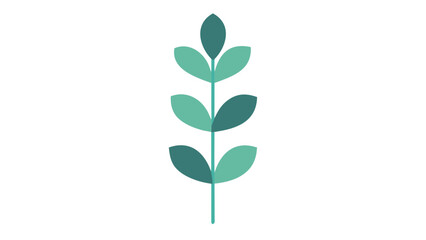 Fototapeta premium Minimalist Teal and Green Eucalyptus Stem Illustration
