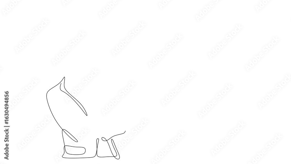 Poster animated self drawing of continuous line draw businessman showing puzzle that connected. concept of 