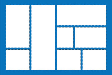 Blank postage stamp. Postage icon. Postage stamp set. Realistic post stamps set with relastic shadow. Blank Postage Stamps. Set of postage stamps. Post stamp frame and border. Grey square for mail