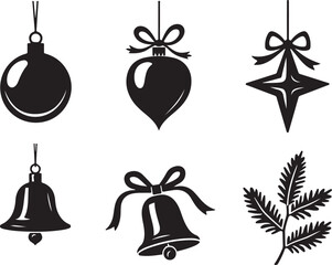 Obraz premium Festive Christmas ornaments and bells for holiday decor