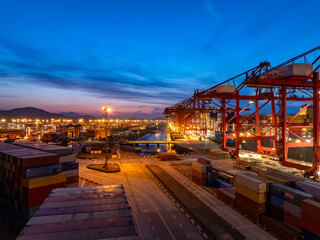 aerial view container in port