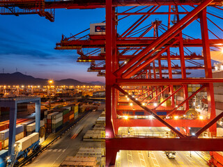 aerial view container in port