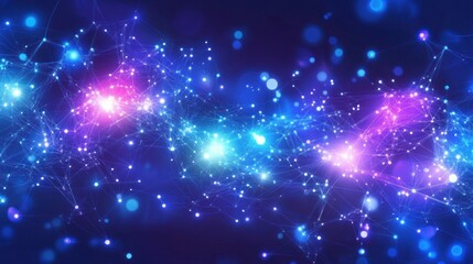 Fototapeta premium Abstract network, vibrant, glowing
