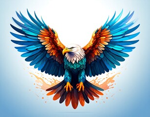 Naklejka premium Colorful eagle in flight