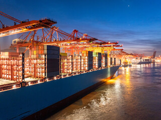 aerial view container in port