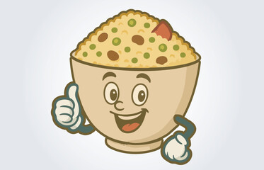 Arabic Food Mesfouf Mascot Cartoon Character Template