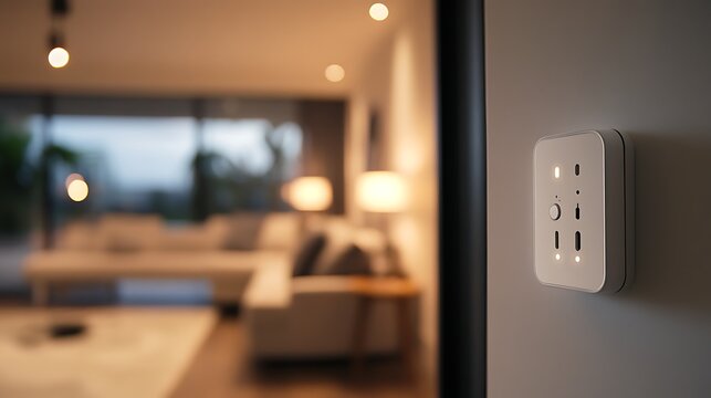 Smart home lighting control system wall mounted for modern interior design automation and convenience